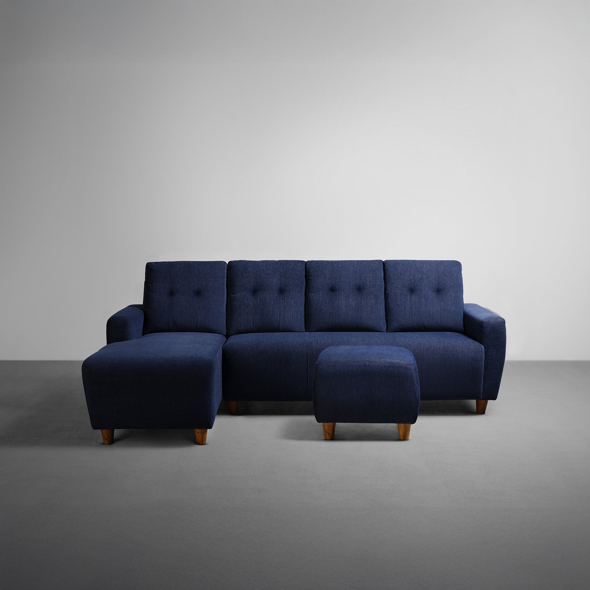 Sofa|Yolo|3|Seater|LHS|L|Shape|Sofa|Set|with|Ottoman|Fabric|Berry|Blue