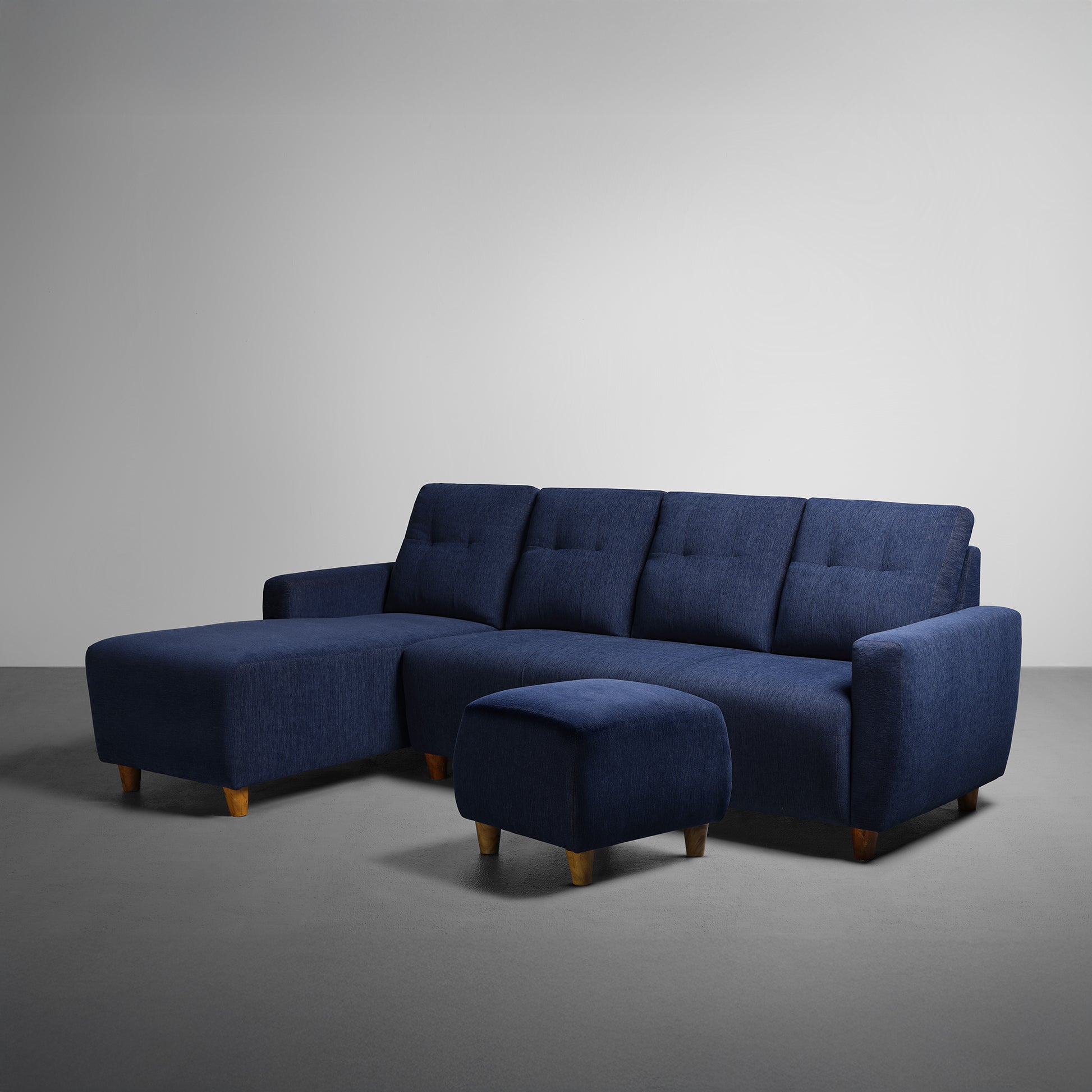 Sofa|Yolo|3|Seater|LHS|L|Shape|Sofa|Set|with|Ottoman|Fabric|Berry|Blue