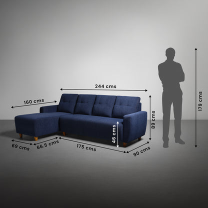 Sofa|Yolo|3|Seater|LHS|L|Shape|Sofa|Set|with|Ottoman|Fabric|Berry|Blue