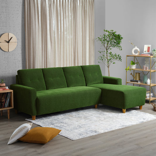 Sofa|Yolo|3|Seater|RHS|L|Shape|Sofa|Set|Fabric|Avocado|Green