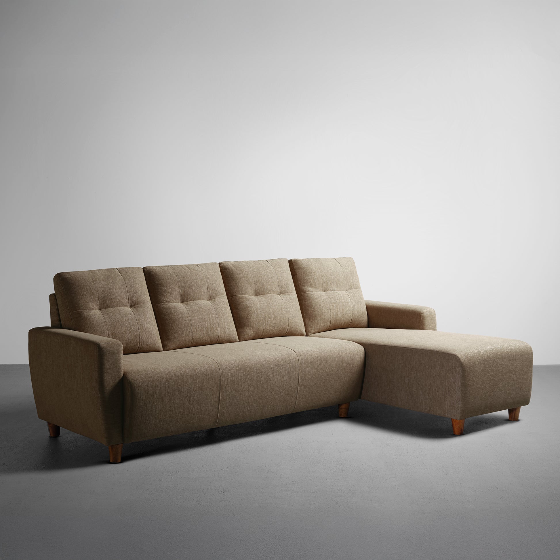 Sofa|Yolo|3|Seater|RHS|L|Shape|Sofa|Set|Fabric|Coco|Brown