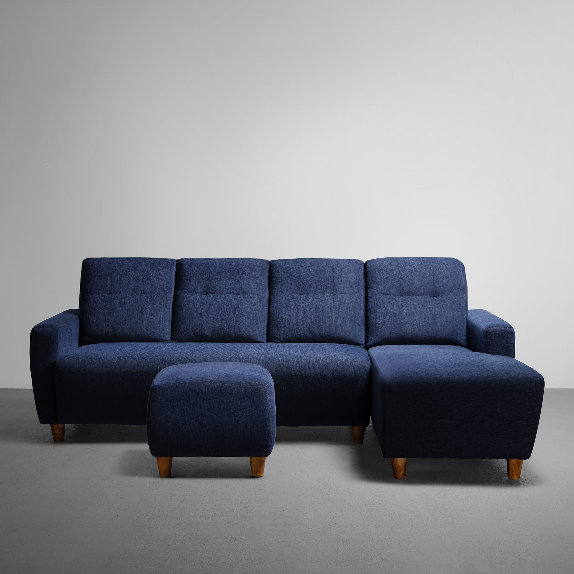 Sofa|Yolo|3|Seater|RHS|L|Shape|Sofa|Set|with|Ottoman|Fabric|Berry|Blue