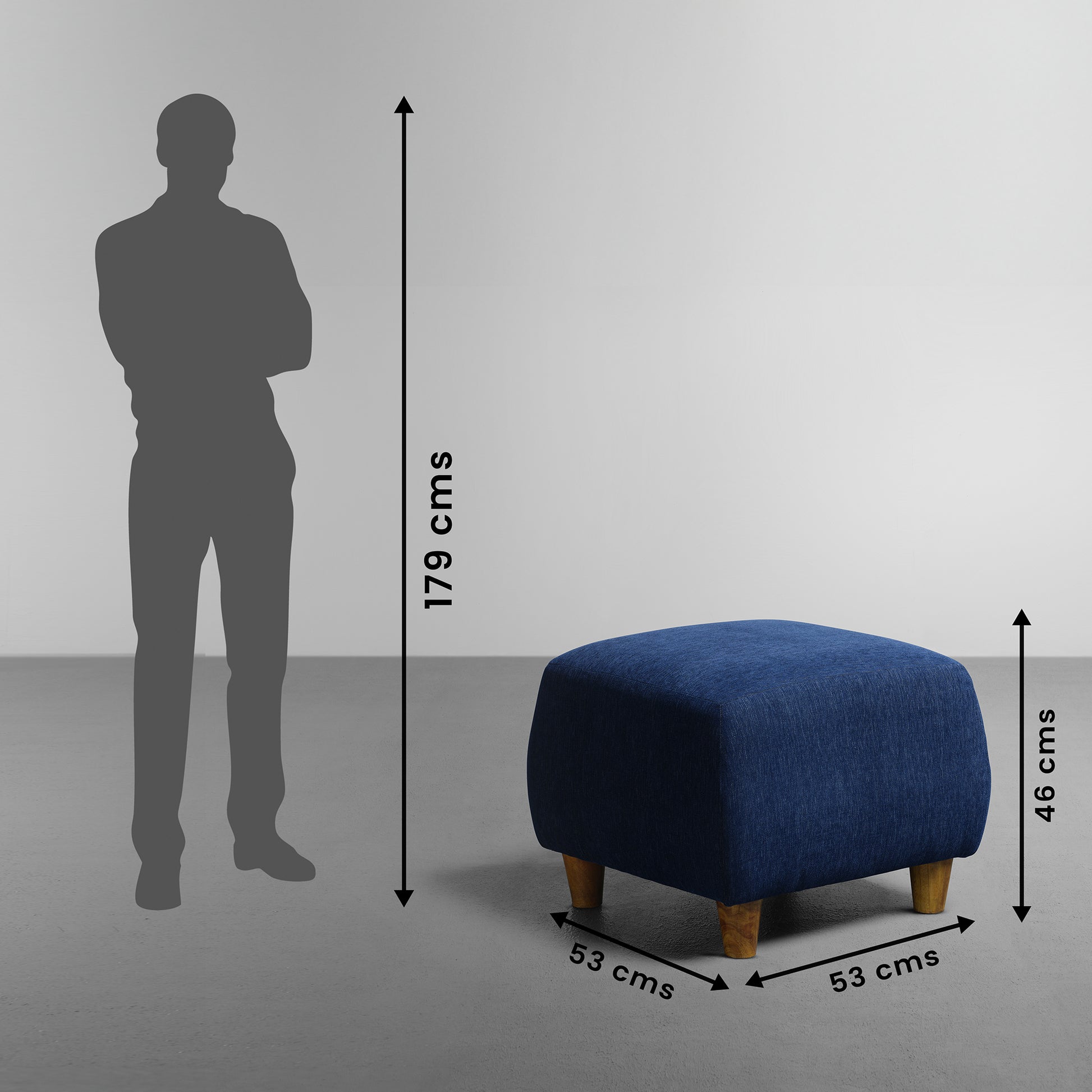 Sofa|Yolo|3|Seater|RHS|L|Shape|Sofa|Set|with|Ottoman|Fabric|Berry|Blue