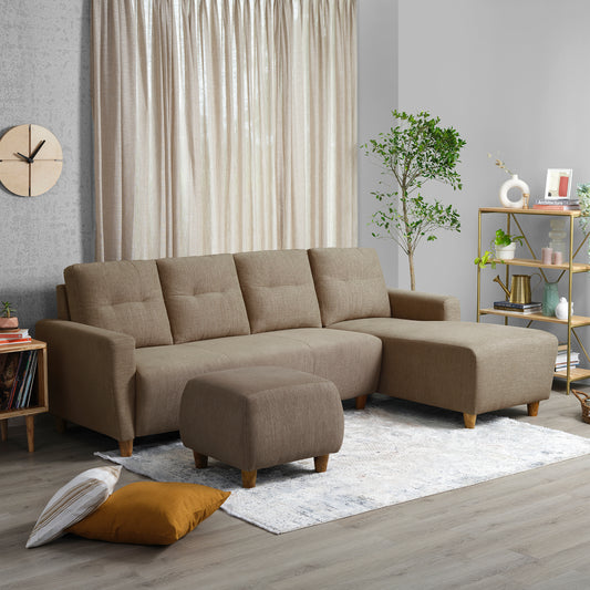 Sofa|Yolo|3|Seater|RHS|L|Shape|Sofa|Set|with|Ottoman|Fabric|Coco|Brown