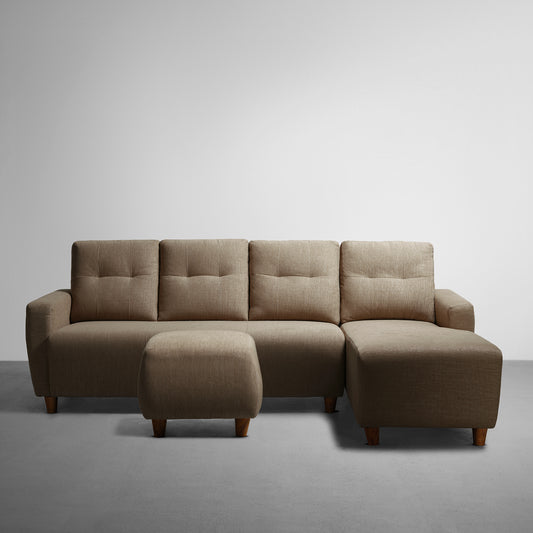 Sofa|Yolo|3|Seater|RHS|L|Shape|Sofa|Set|with|Ottoman|Fabric|Coco|Brown