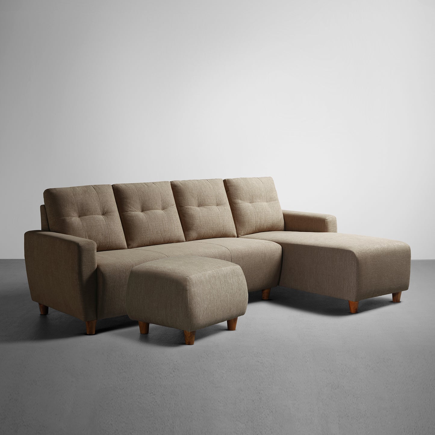 Sofa|Yolo|3|Seater|RHS|L|Shape|Sofa|Set|with|Ottoman|Fabric|Coco|Brown