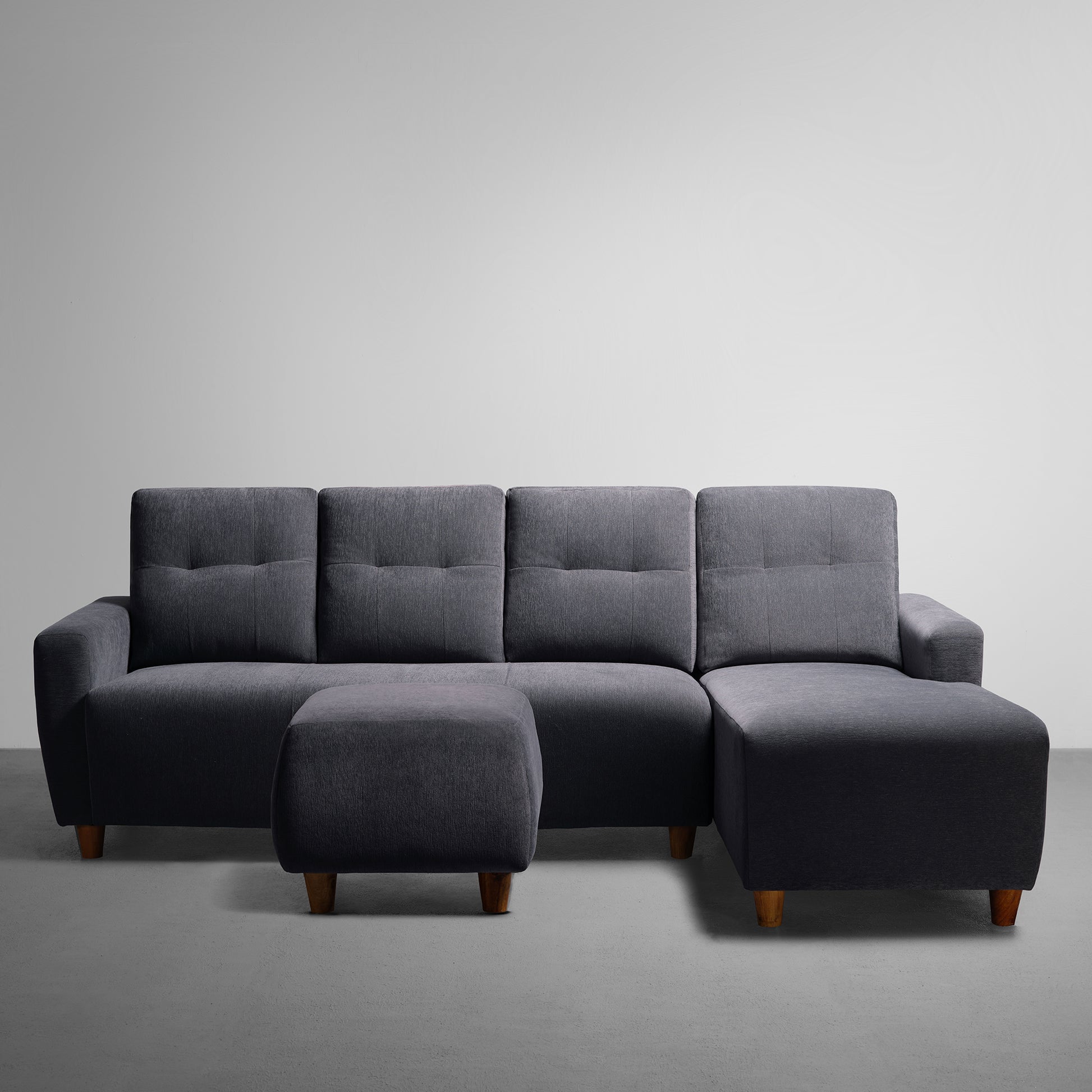 Sofa|Yolo|3|Seater|RHS|L|Shape|Sofa|Set|with|Ottoman|Fabric|Sesame|Grey