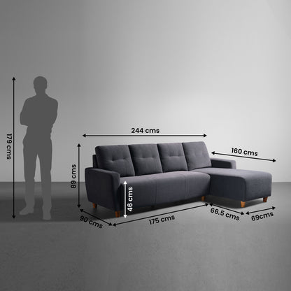 Sofa|Yolo|3|Seater|RHS|L|Shape|Sofa|Set|with|Ottoman|Fabric|Sesame|Grey