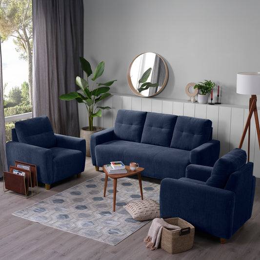 Sofa|Yolo|3+1+1|Seater|Sofa|Set|Fabric|Berry|Blue