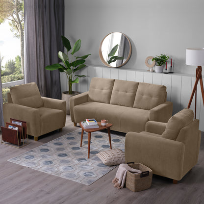 Sofa|Yolo|3+1+1|Seater|Sofa|Set|Fabric|Coco|Brown