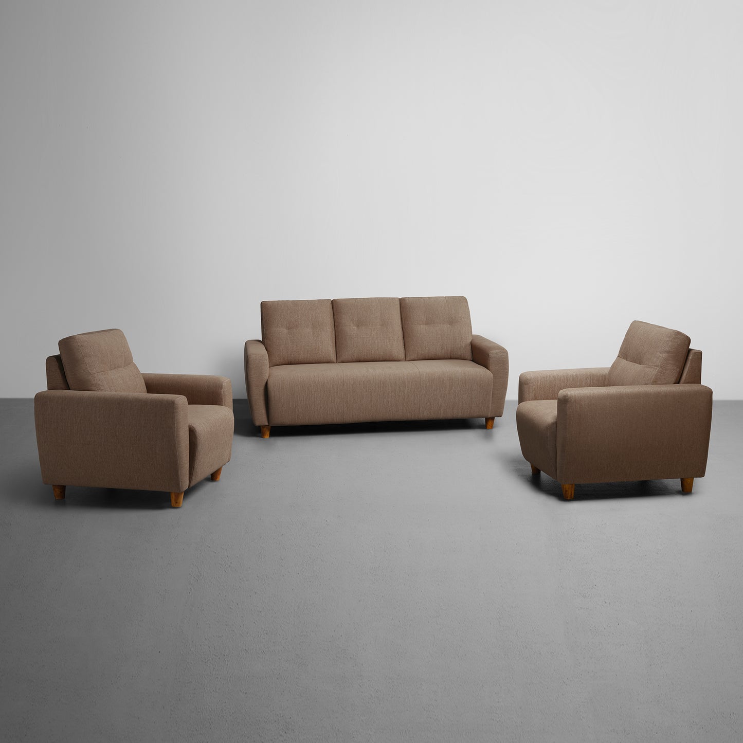 Sofa|Yolo|3+1+1|Seater|Sofa|Set|Fabric|Coco|Brown