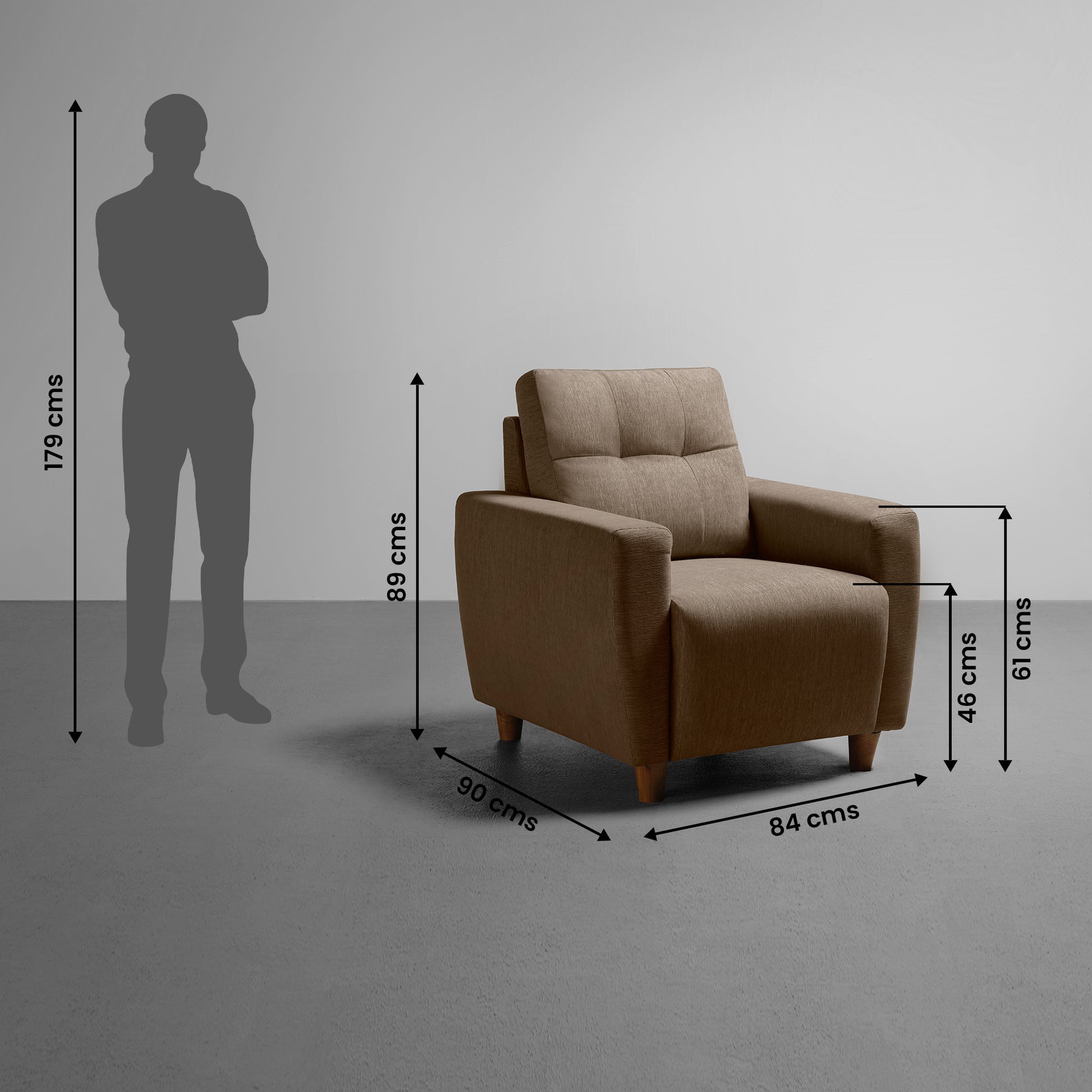 Sofa|Yolo|3+1+1|Seater|Sofa|Set|Fabric|Coco|Brown