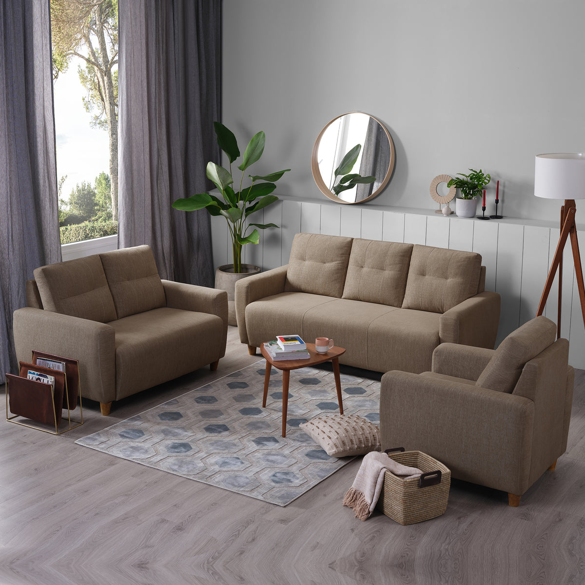 Buy Sleepyhead Yolo 1 Seater Brown Fabric Sofa Online at