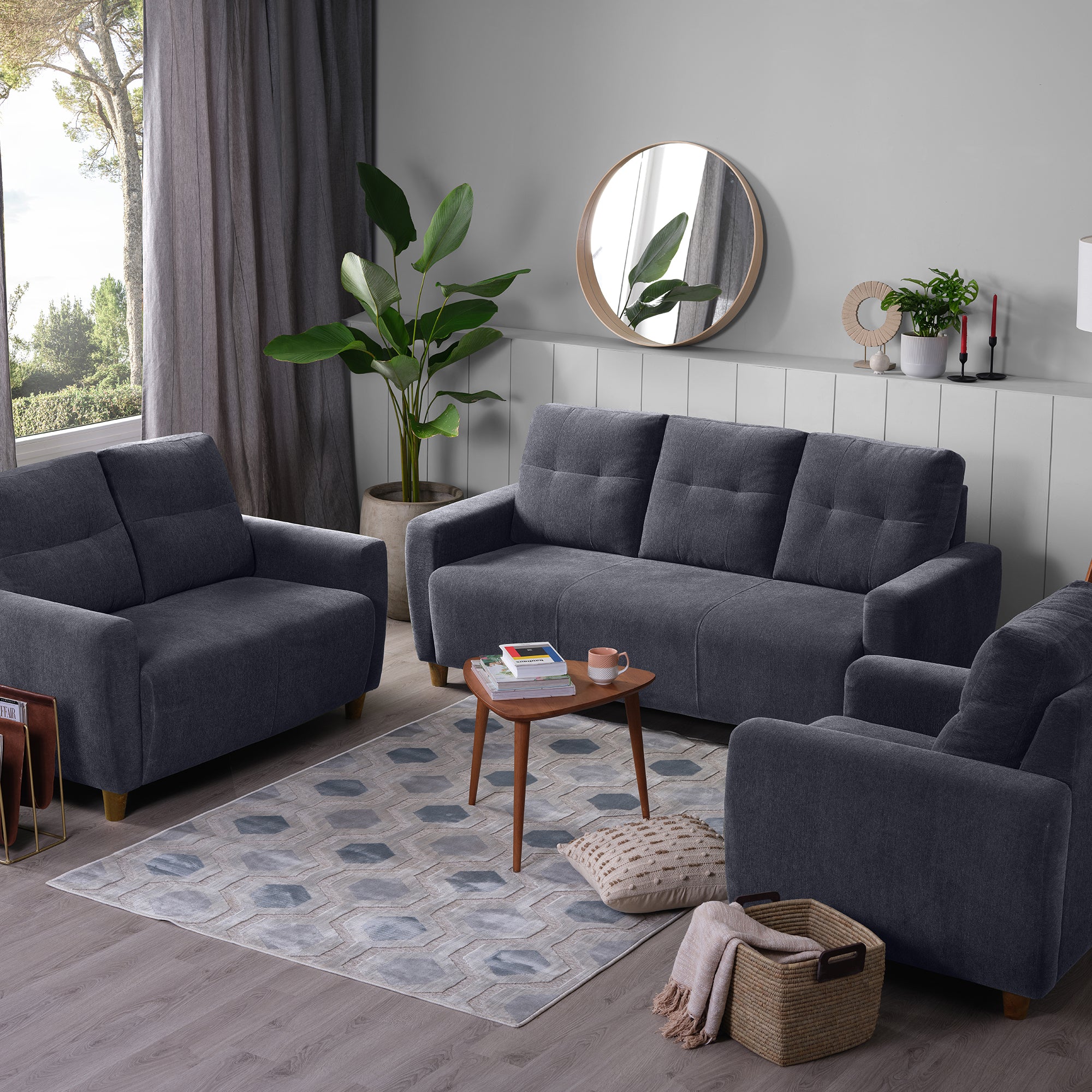 Buy Sleepyhead Yolo 1 Seater Grey Fabric Sofa Online at Best Price