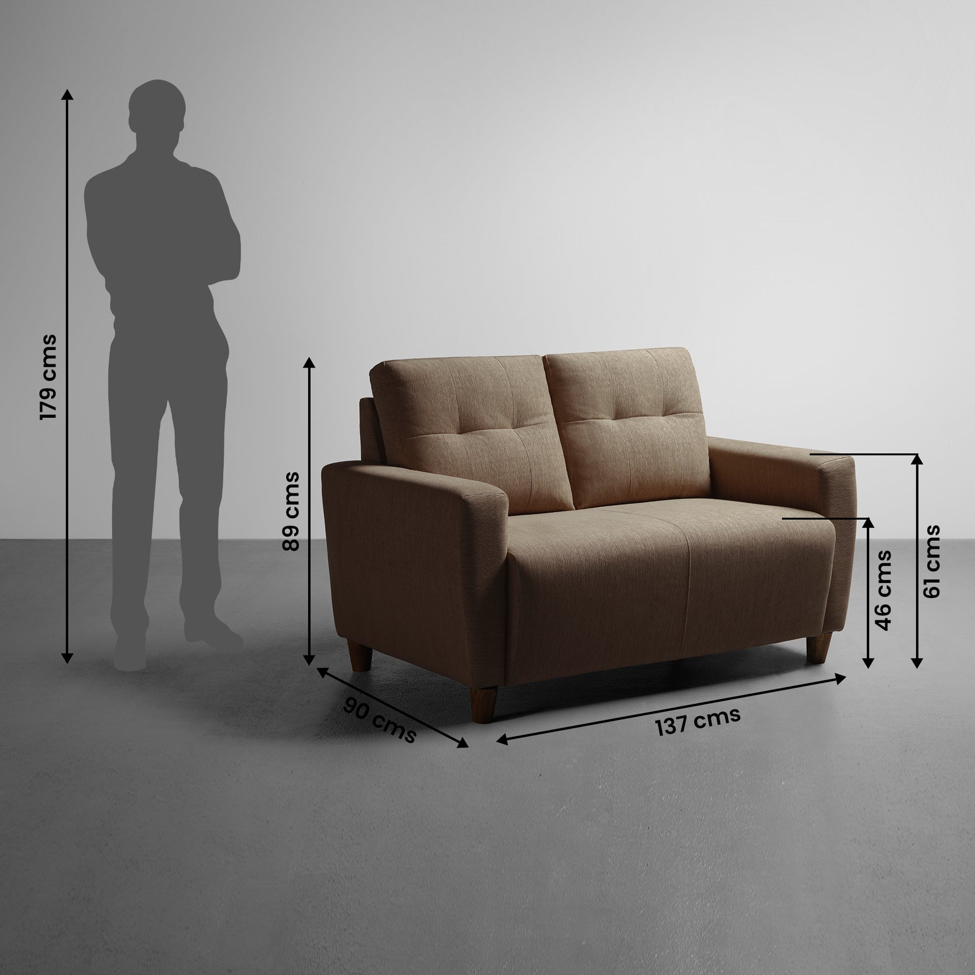 Sofa|Yolo|3+2|Seater|Sofa|Set|Fabric|Coco|Brown