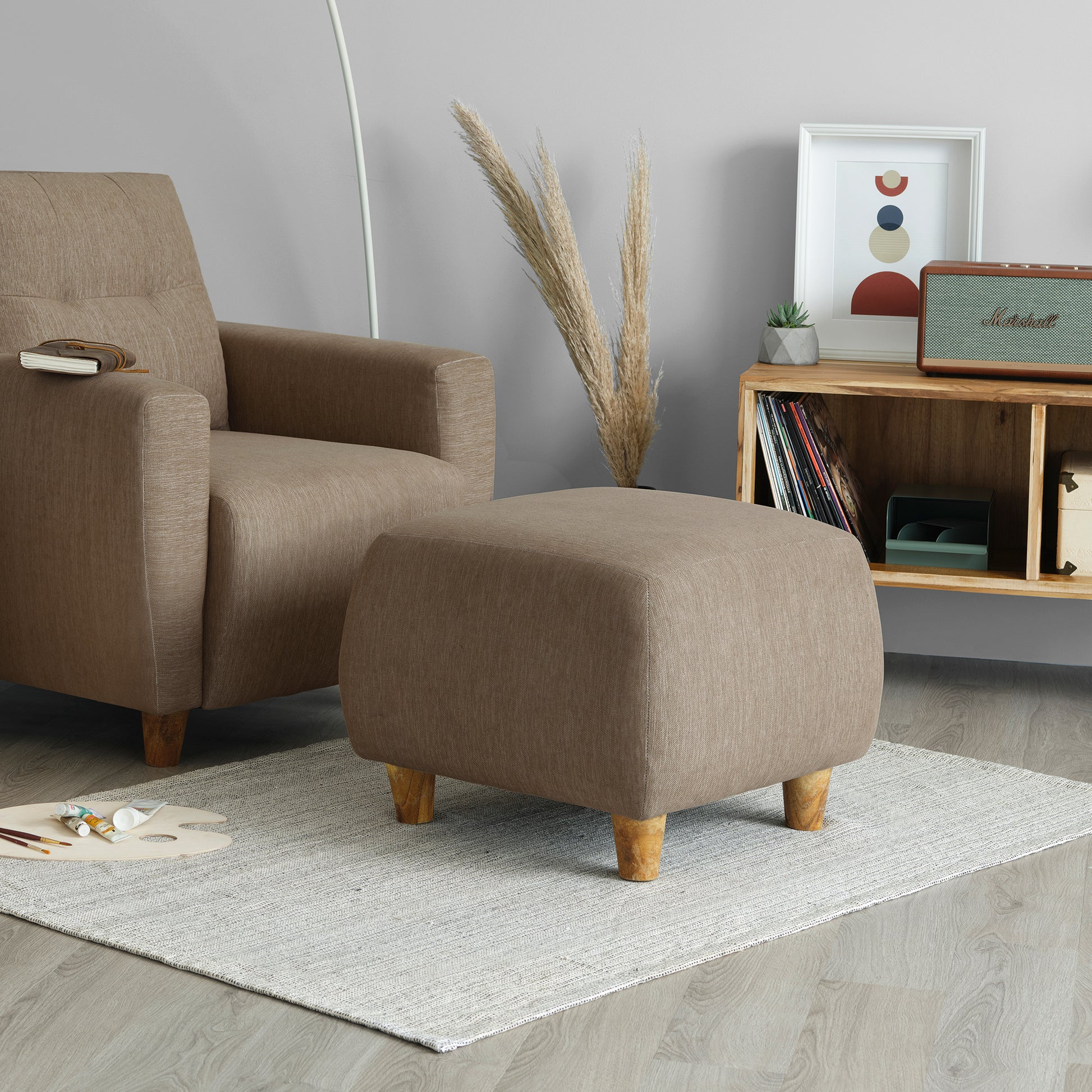 Sofa|Yolo|Ottoman|Fabric|Coco|Brown