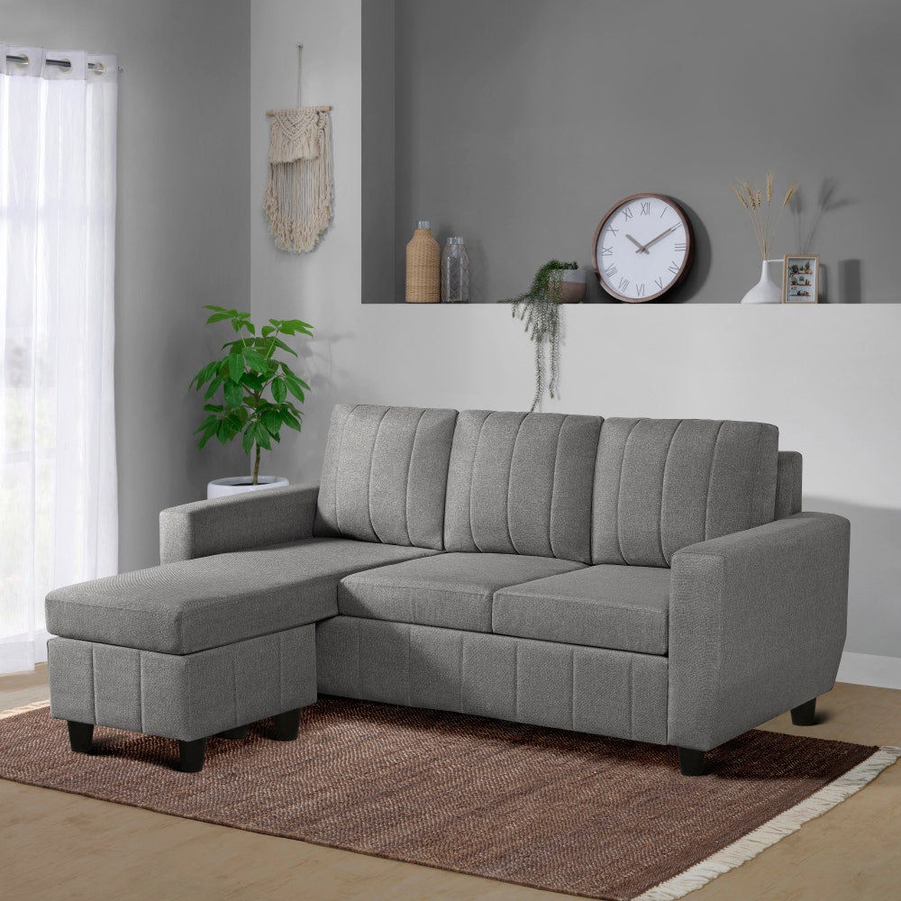 Sofa|Bae|4|Seater|Interchangeable|L|Shape|Sofa|Set|Fabric|Stone|Grey