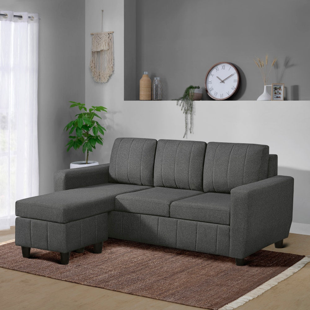 Sofa|Bae|4|Seater|Interchangeable|L|Shape|Sofa|Set|Fabric|Woody|Brown