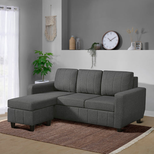 Sofa|Bae|4|Seater|Interchangeable|L|Shape|Sofa|Set|Fabric|Woody|Brown