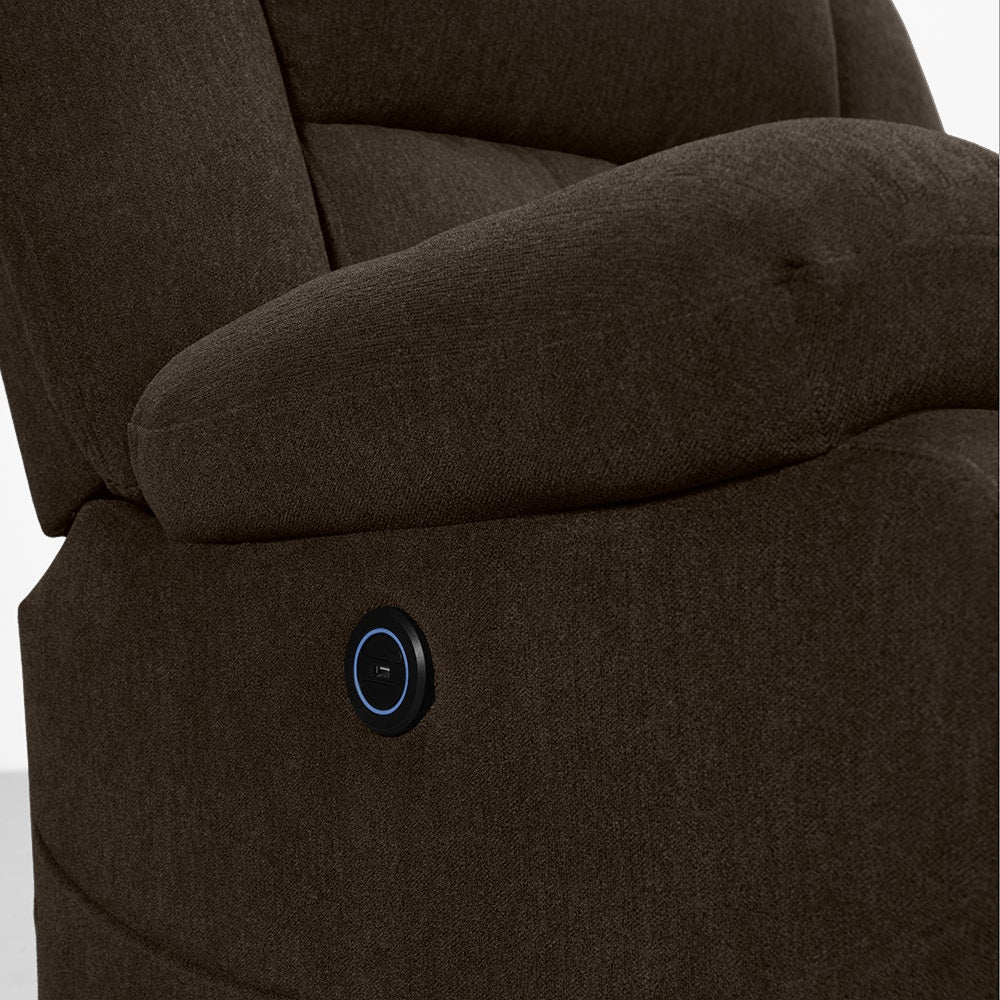 Recliner|R7|Motorized|Fabric|Recliner|Egyptian|Brown|One|Seater