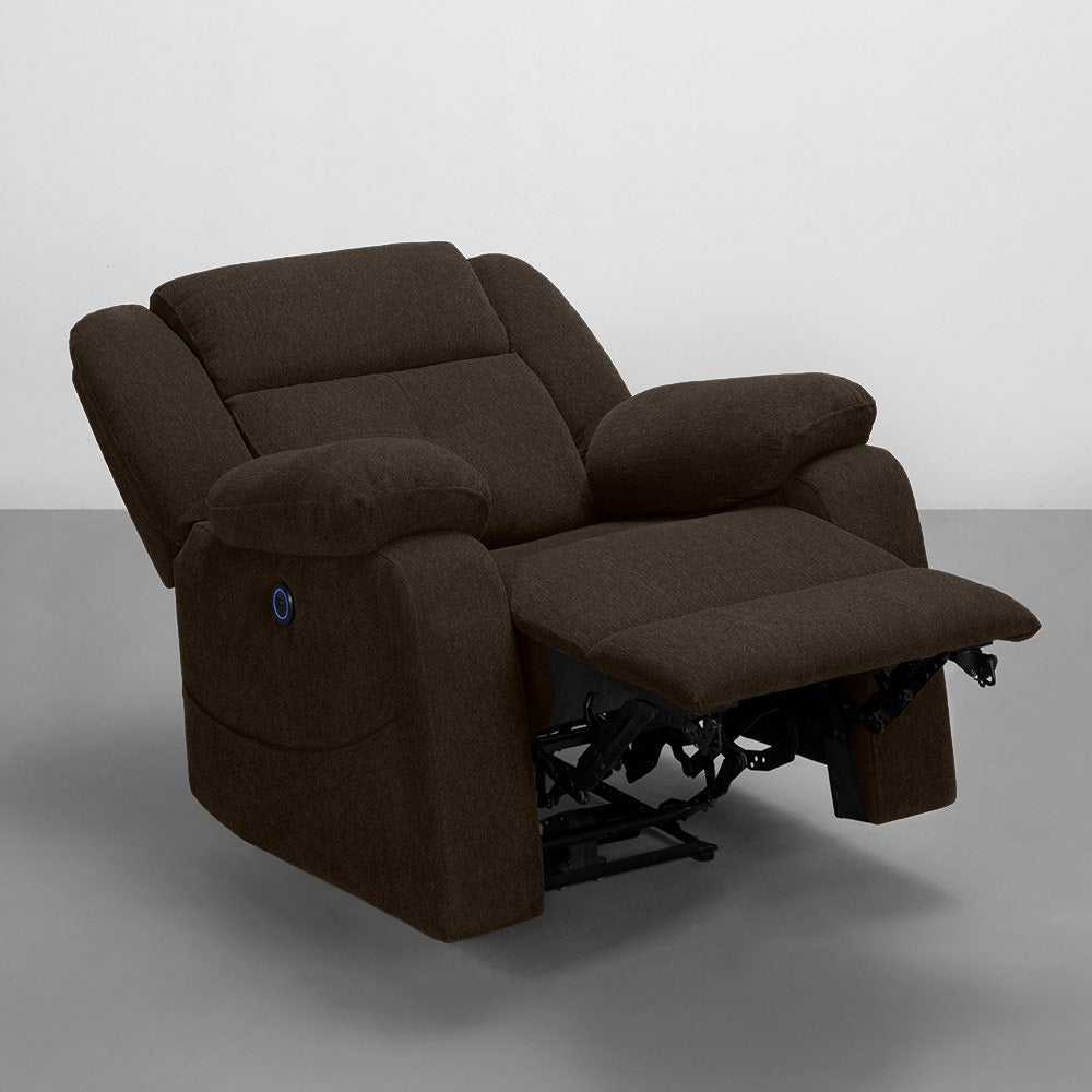 Recliner|R7|Motorized|Fabric|Recliner|Egyptian|Brown|One|Seater
