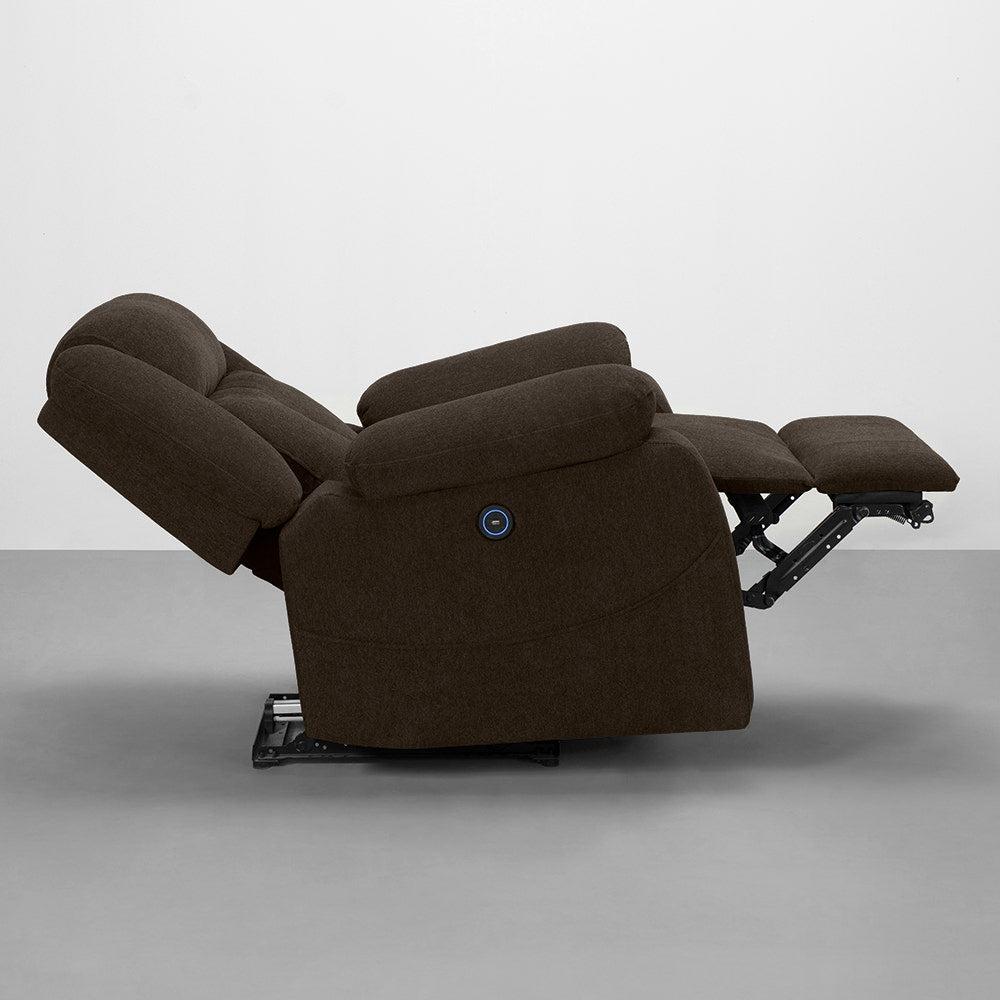 Recliner|R7|Motorized|Fabric|Recliner|Egyptian|Brown|One|Seater