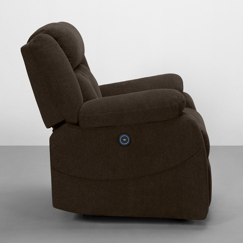 Recliner|R7|Motorized|Fabric|Recliner|Egyptian|Brown|One|Seater