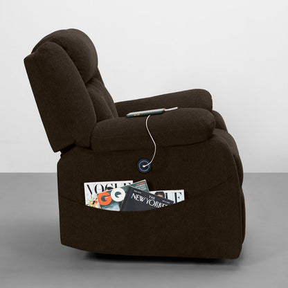 Recliner|R7|Motorized|Fabric|Recliner|Egyptian|Brown|One|Seater