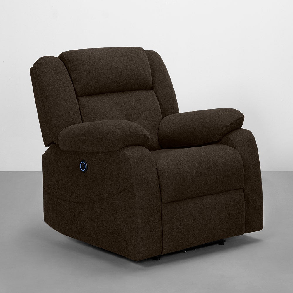 Recliner|R7|Motorized|Fabric|Recliner|Egyptian|Brown|One|Seater