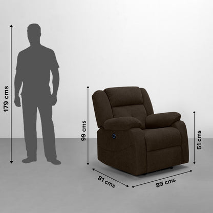 Recliner|R7|Motorized|Fabric|Recliner|Egyptian|Brown|One|Seater