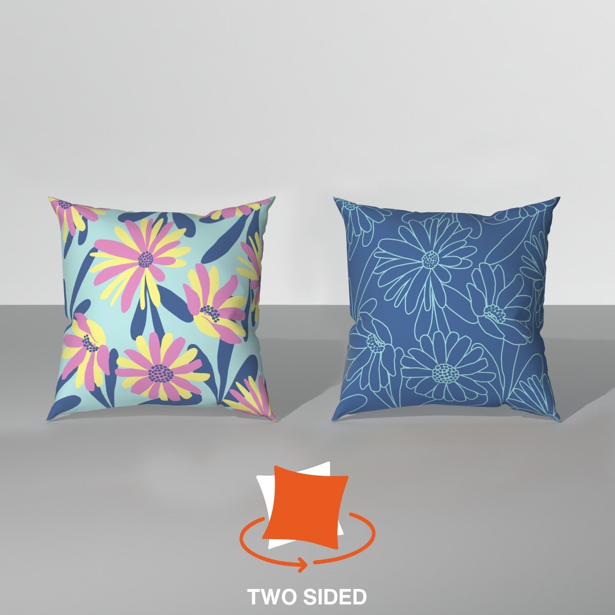 Spring|Cushion|Covers|with|Premium|Cushion|Fillers|Blue-Grey|Set|of|5|Combo