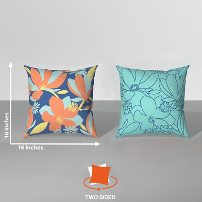 Spring|Cushion|Covers|with|Cushion|Fillers|Blue-White|Set|of|5|Combo