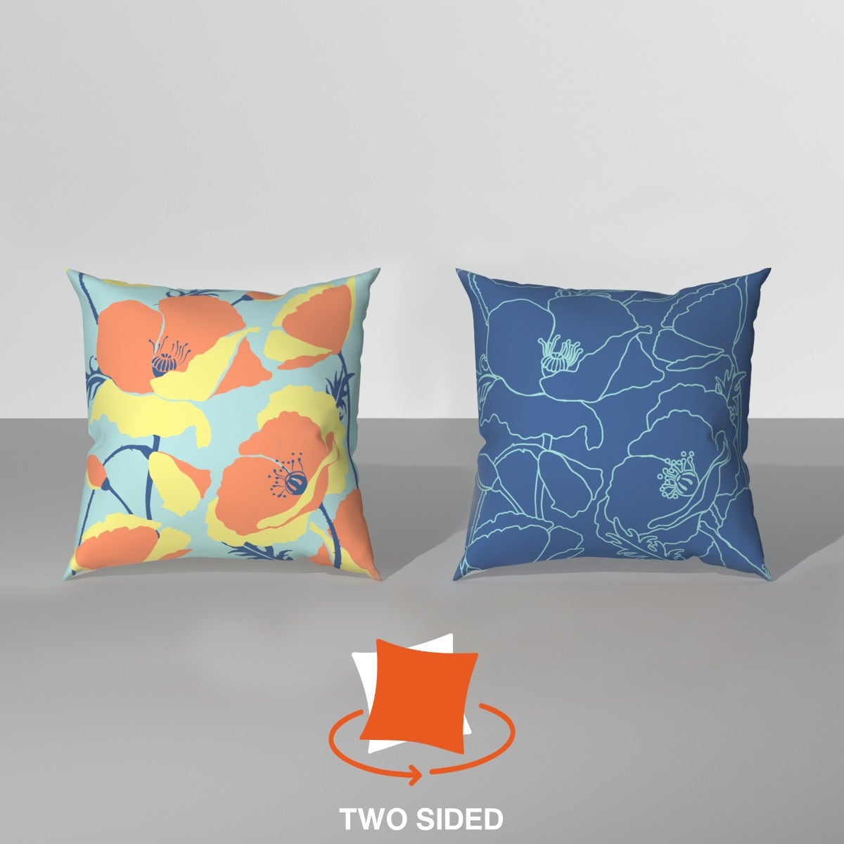 Spring|Cushion|Covers|with|Cushion|Fillers|Blue-White|Set|of|5|Combo