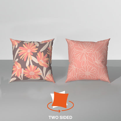 Spring|Cushion|Covers|with|Cushion|Fillers|Maroon-White|Set|of|5|Combo