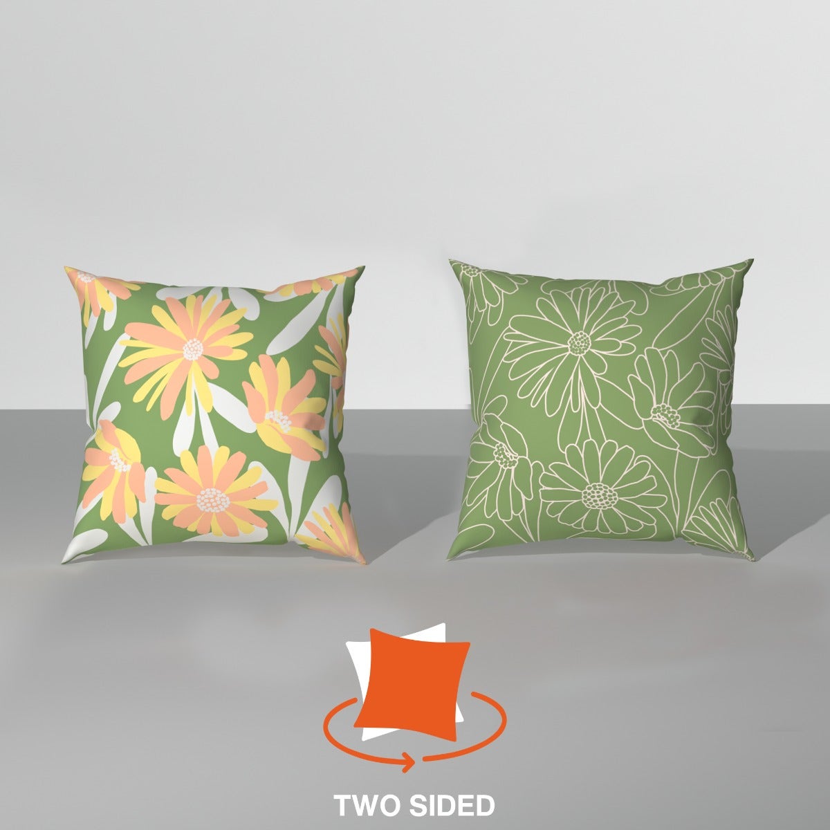 Spring|Cushion|Covers|with|Cushion|Fillers|Green-Grey|Set|of|5|Combo