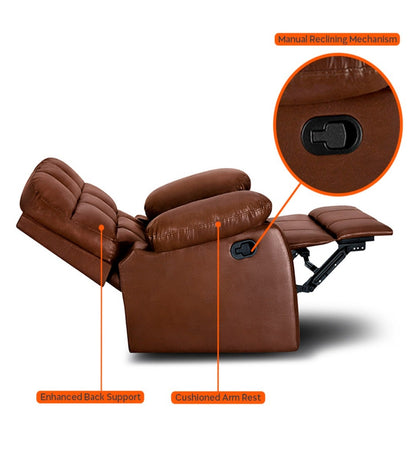 Recliner|R5|Plush|Leatherette|Glossy|Sandy|Swag|One|Seater
