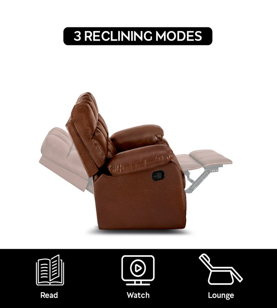 Recliner|R5|Plush|Leatherette|Glossy|Sandy|Swag|One|Seater