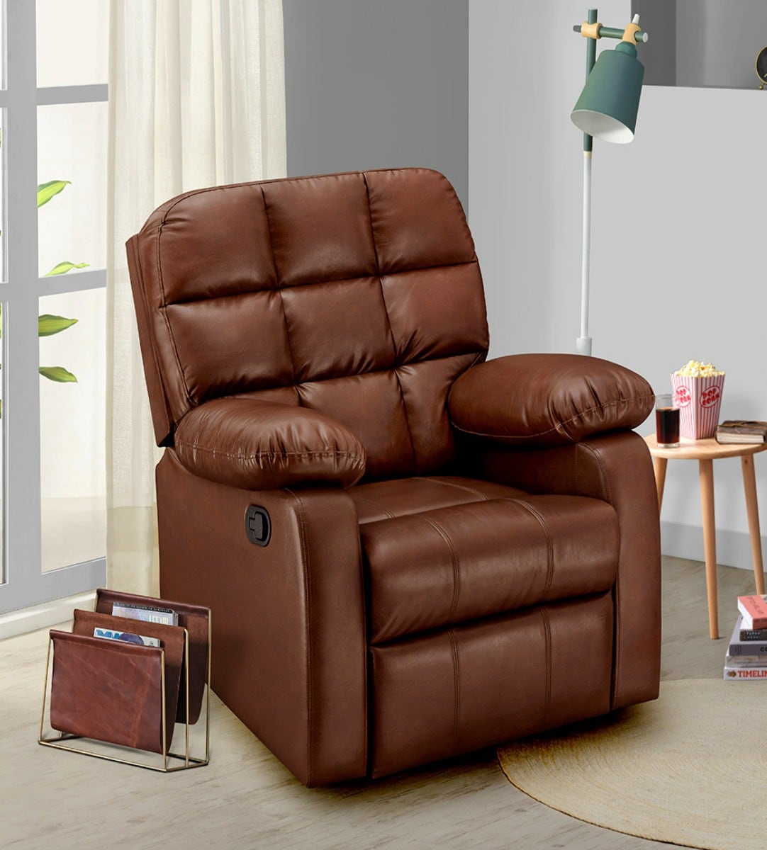 Recliner|R5|Plush|Leatherette|Glossy|Sandy|Swag|One|Seater