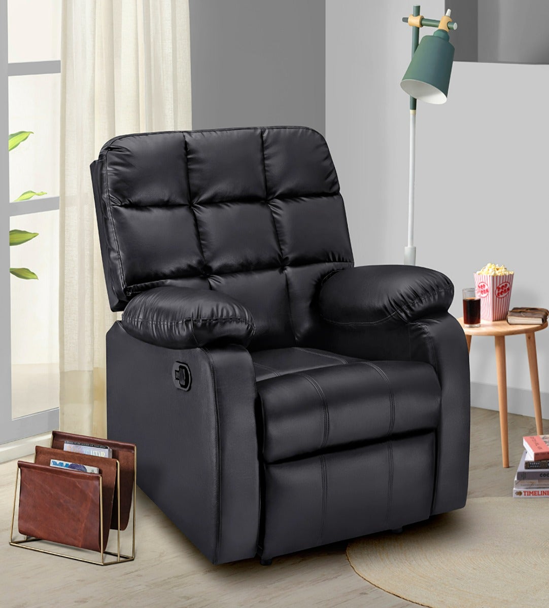 Recliner|R5|Plush|Leatherette|Glossy|Dark|Knight|One|Seater