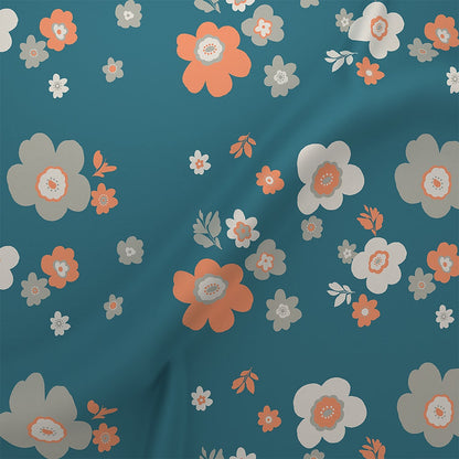 bloom-teal-color-180-tc-king-size-cotton-bedsheet-with-2-pillow-covers