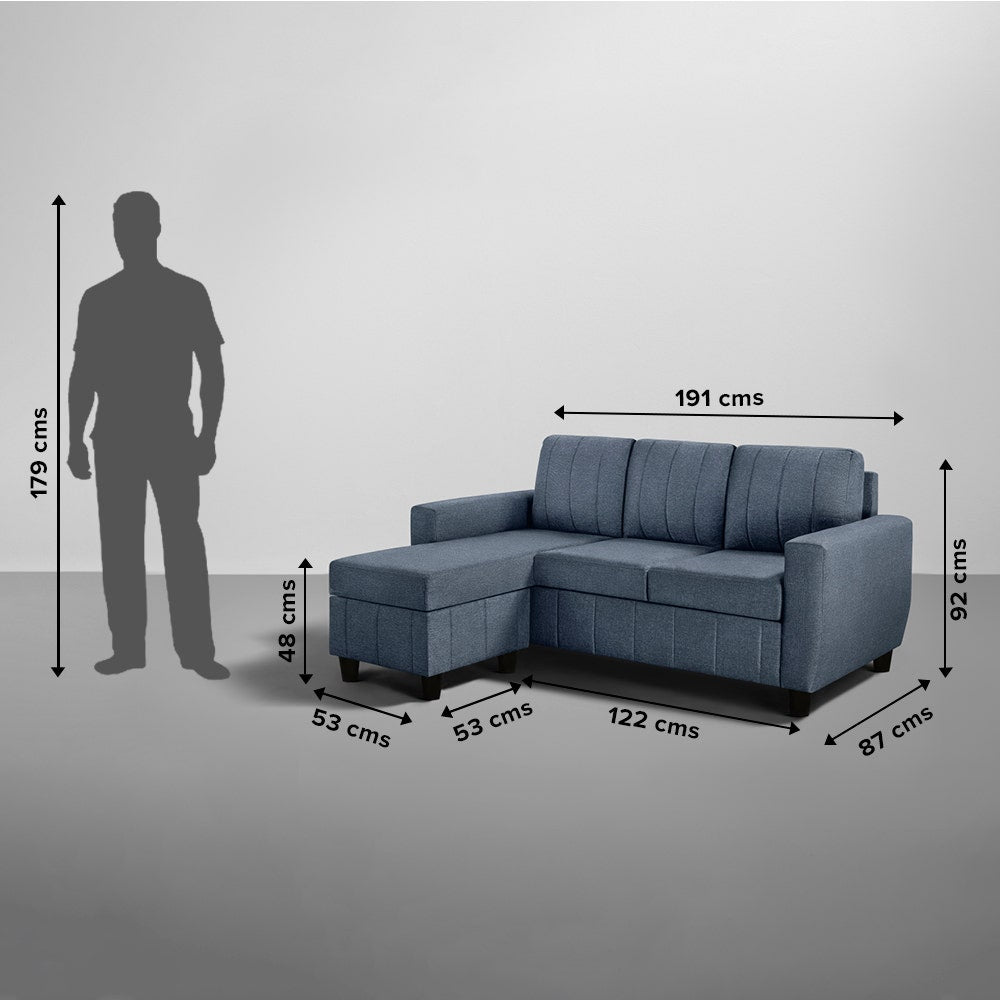 Sofa|Bae|4|Seater|Interchangeable|L|Shape|Sofa|Set|Fabric|Ocean|Blue