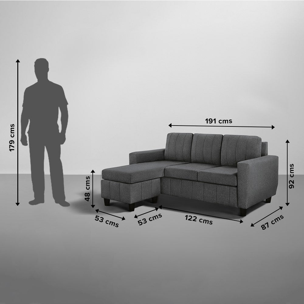 Sofa|Bae|4|Seater|Interchangeable|L|Shape|Sofa|Set|Fabric|Woody|Brown