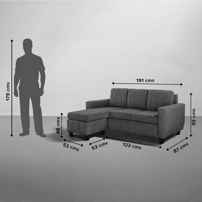 Sofa|Bae|4|Seater|Interchangeable|L|Shape|Sofa|Set|Fabric|Woody|Brown