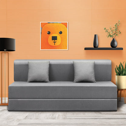 Napster|Sofa|Cum|Bed|3|seater|Fabric|Graphite|Grey