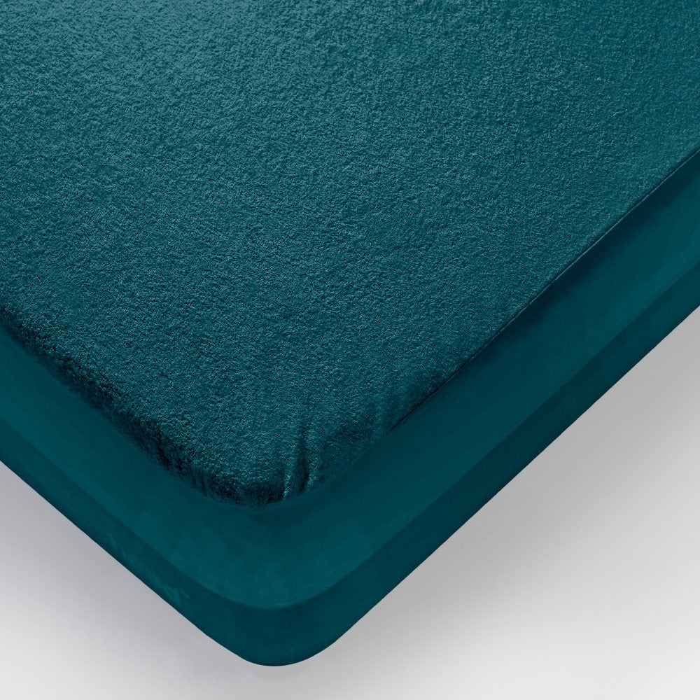 Bamboo|Feel|Terry|Fabric|Waterproof|Mattress|Protector|72|72|inches|King|Size|Deep|Teal
