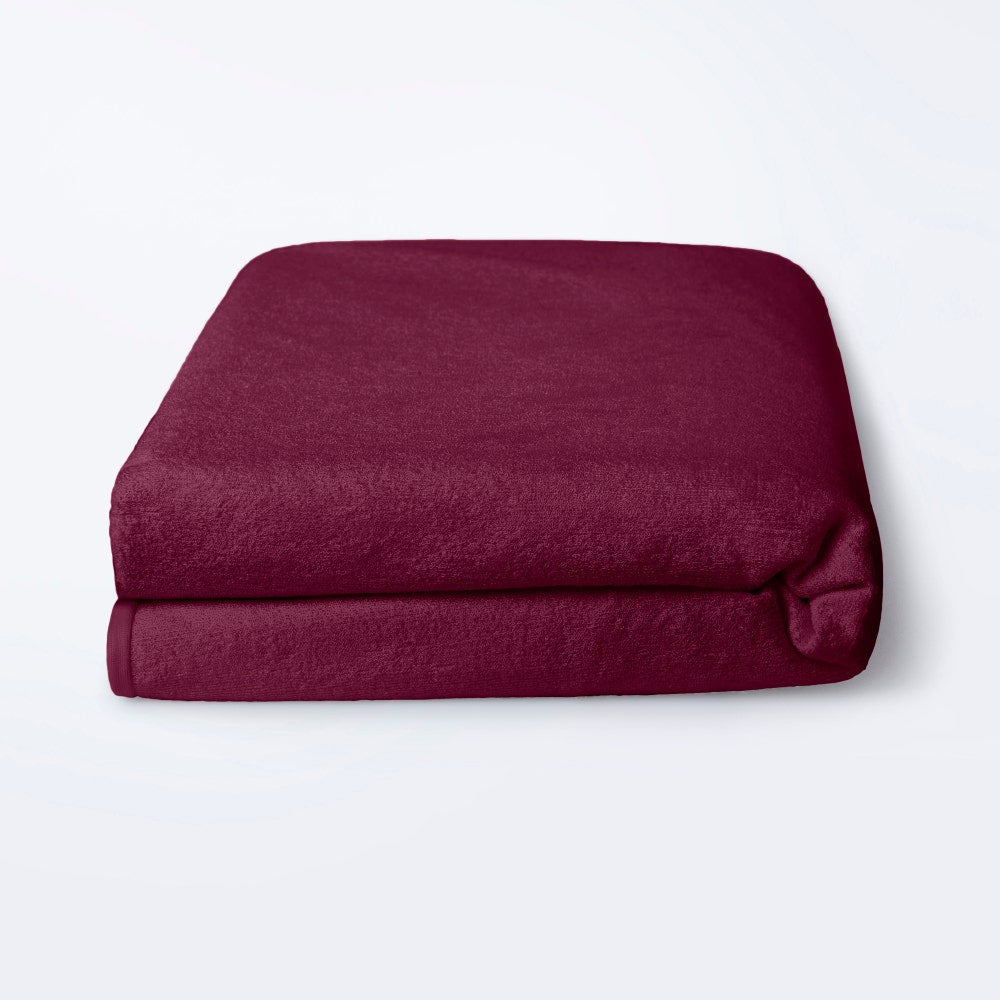 Bamboo|Feel|Terry|Fabric|Waterproof|Mattress|Protector|75|48|inches|Double|Size|Beetroot
