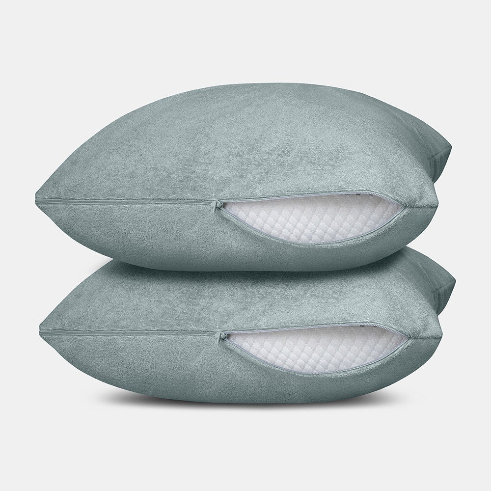 Waterproof|Bamboo|Terry|Pillow|Protector|28"18"|Set|of|2|Grey