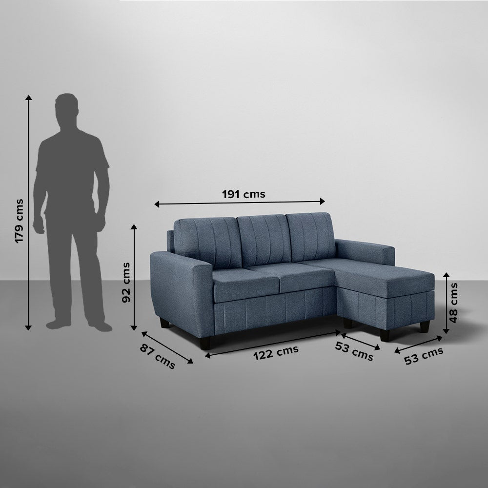 Sofa|Bae|4|Seater|Interchangeable|L|Shape|Sofa|Set|Fabric|Ocean|Blue