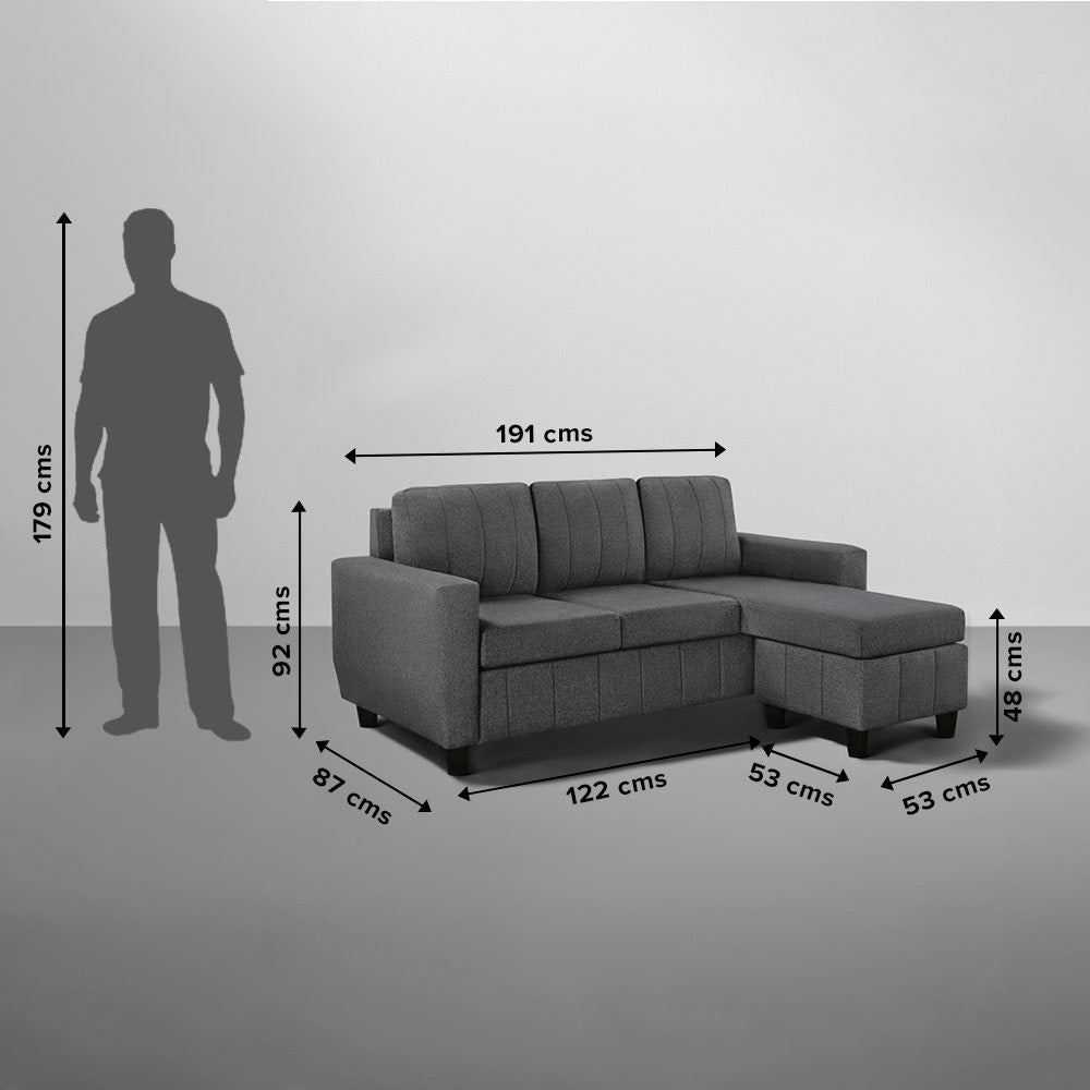 Sofa|Bae|4|Seater|Interchangeable|L|Shape|Sofa|Set|Fabric|Woody|Brown