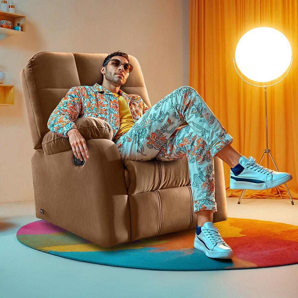 Recliner|R5|Fabric|Mocha|Brown|One|Seater